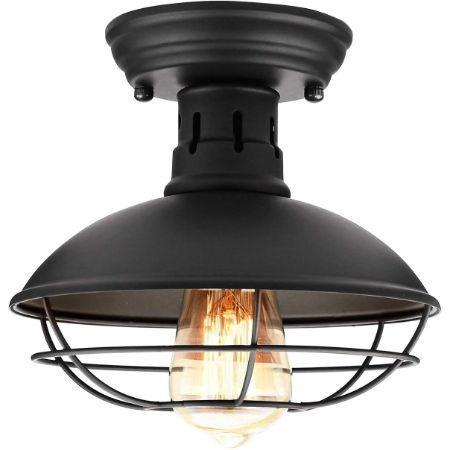FRIDEKO HOME Easric black metal cage ceiling light