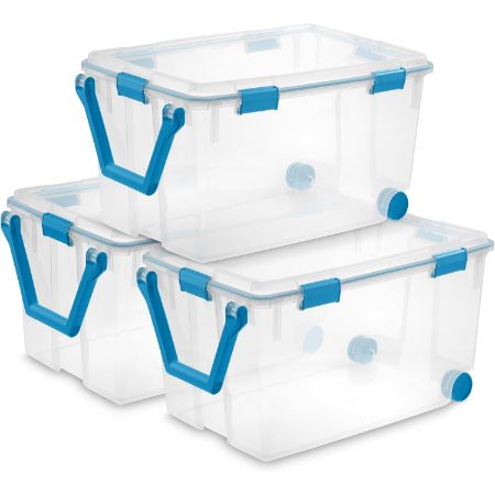 Sterilite 3-Pack Gasket Box, 120 Quart