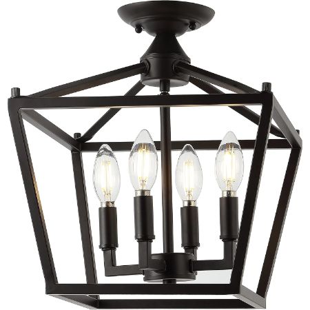 JONATHAN Y oil-rubbed bronze four-light pagoda lantern