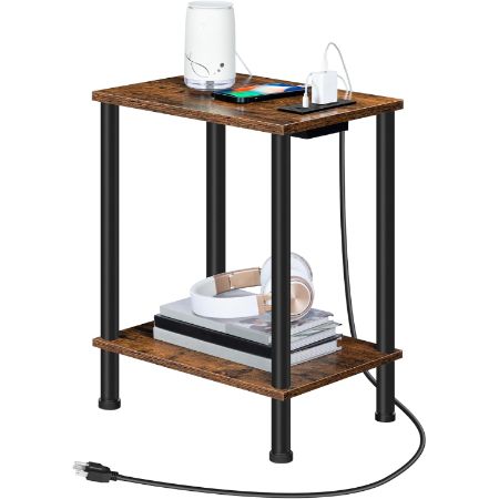 HOOBRO Side Table with Charging Station