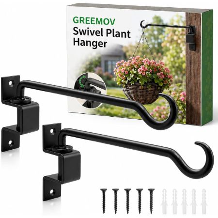 Greemov 16 Inch 2 Pack Swivel Plant Hangers Outdoor