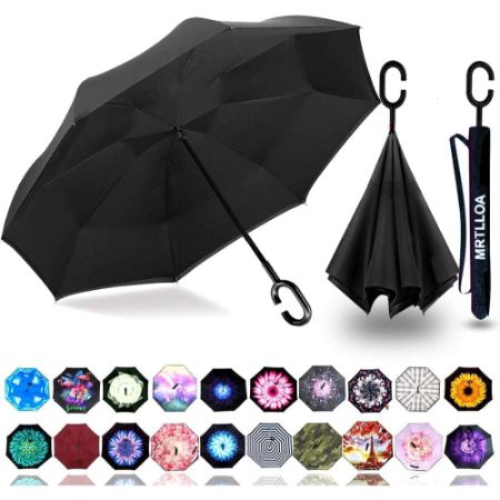 MRTLLOA oversized inverted umbrella with C shaped handle