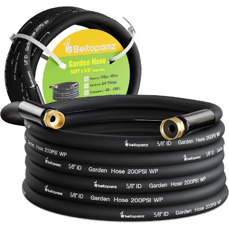 Beitopamz 50 foot by 5/8 inch heavy duty hybrid garden hose