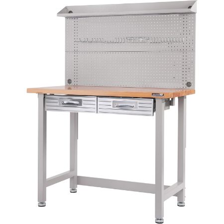 Seville Classics LED Lighted Pegboard Workcenter with Drawer Table