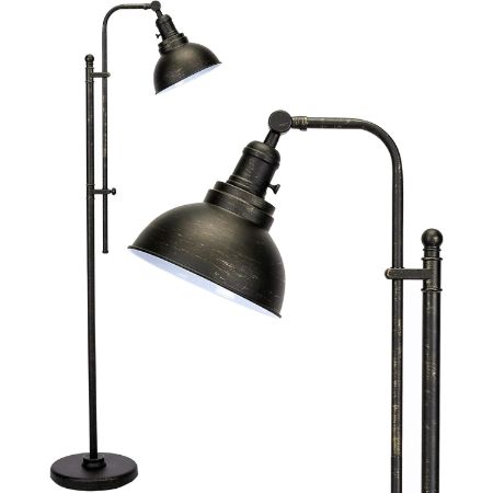 VONLUCE adjustable industrial floor lamp in aged bronze finish