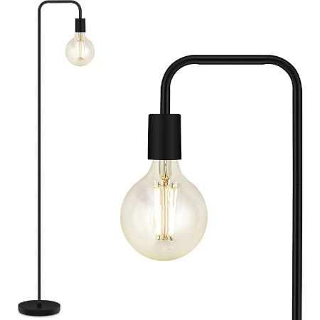 BoostArea minimalist industrial floor lamp with exposed bulb design
