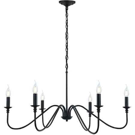 Miluolan 6-Light Black Farmhouse Chandelier