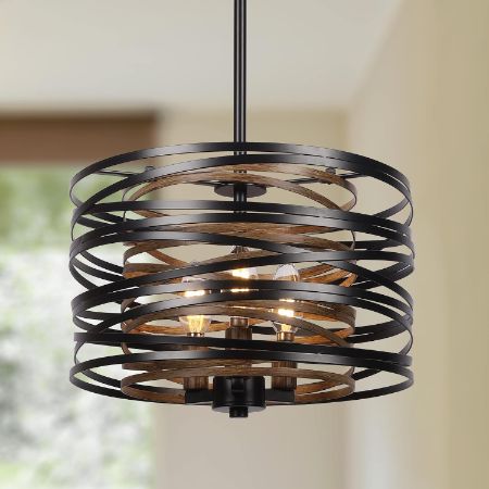 ACNKTZ 3-Light Farmhouse Drum Chandelier