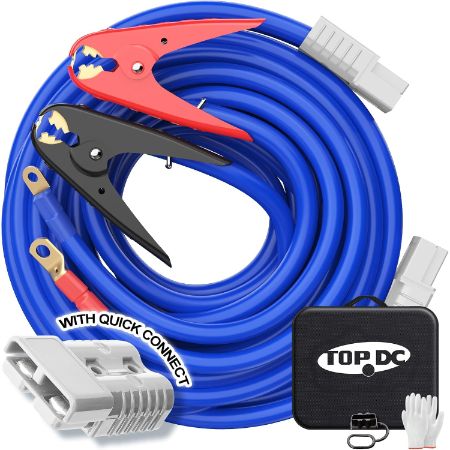 TOPDC 1 Gauge 30-Foot 800A quick connect heavy duty jumper cables