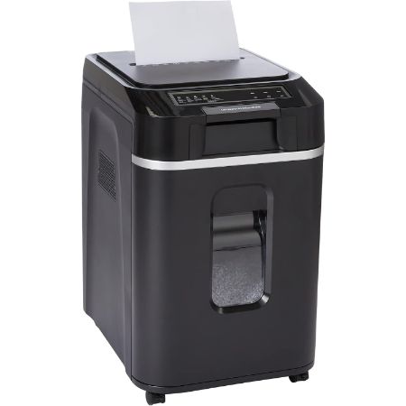 Amazon Basics 200-Sheet Auto Feed Cross-Cut Paper Shredder