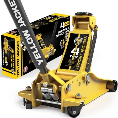 YELLOW JACKET 4 Ton Low Profile Dual-Pump Floor Jack