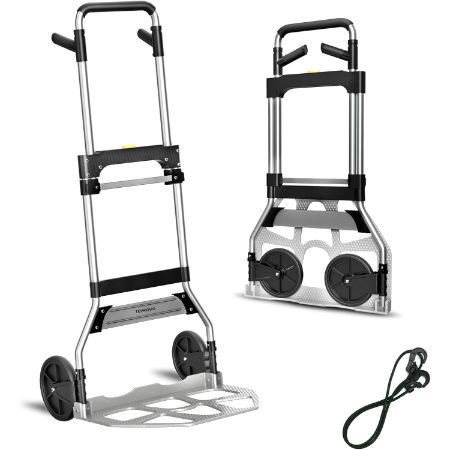Teprovo folding aluminum hand truck with 340-pound capacity