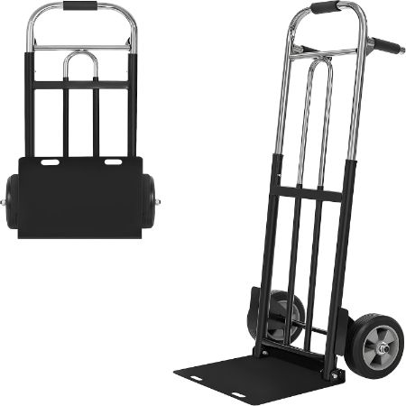 IRONPOW folding 600-pound hand truck with solid rubber wheels