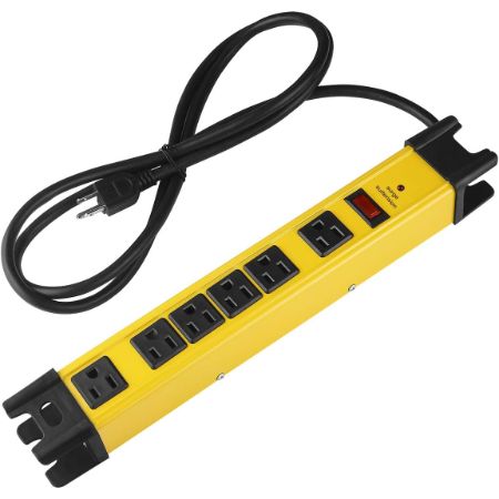 CCCEI heavy duty 6-outlet yellow surge protector power strip