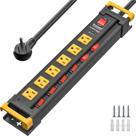 Green Box Innovations 6-outlet heavy duty surge protector with individual switches
