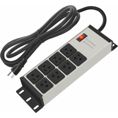 CCCEI grey 12-gauge 8-outlet heavy duty surge protector power strip