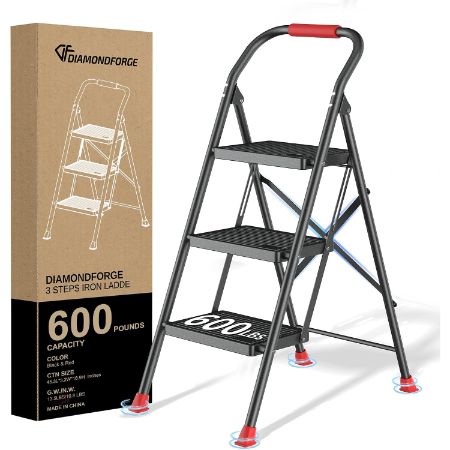 DIAMONDFORGE 3 Step Ladder with handrail