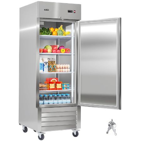 VEVOR 29-Inch Commercial Reach-In Refrigerator — 22 Cu. Ft., Single Door