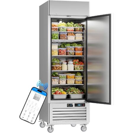 VEECOOL 27-Inch Wi-Fi Commercial Reach-In Refrigerator — 23 Cu. Ft.