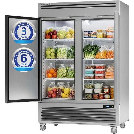 Coolake MR49C 54.4-Inch Commercial Reach-In Refrigerator — 49 Cu. Ft., 2 Doors